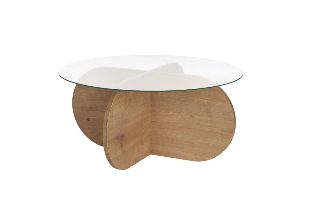 Table basse en bois marron clair 75 x 75 x 35 cm