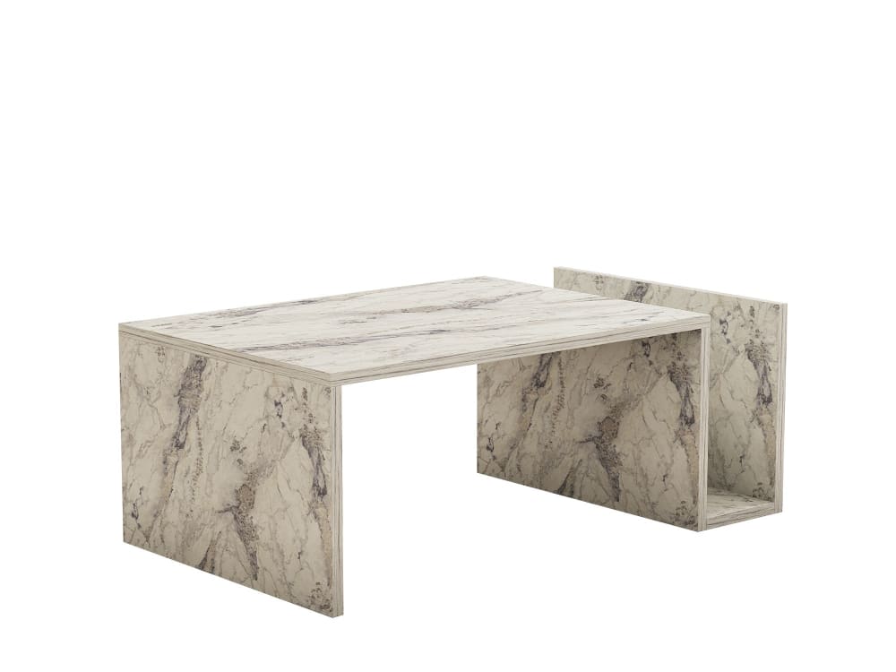 Table basse en bois blanc 86 x 50 x 32 cm