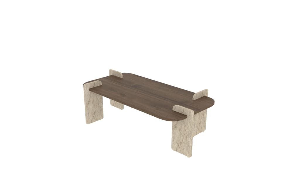 Table basse en bois marron 120 x 60 x 35 cm