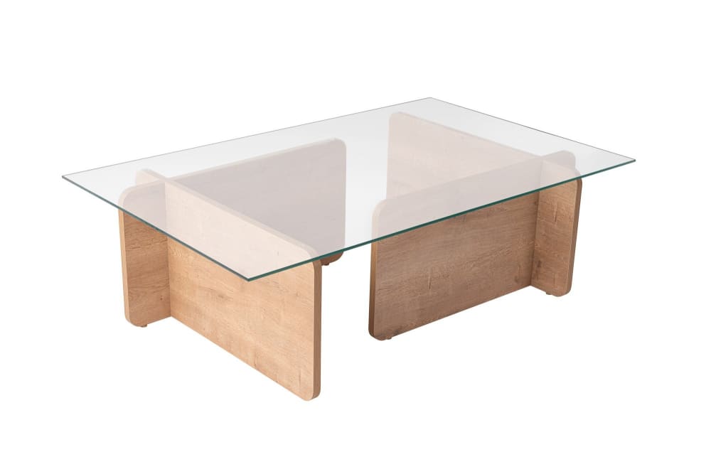 Table basse en bois marron clair 105 x 65 x 30 cm