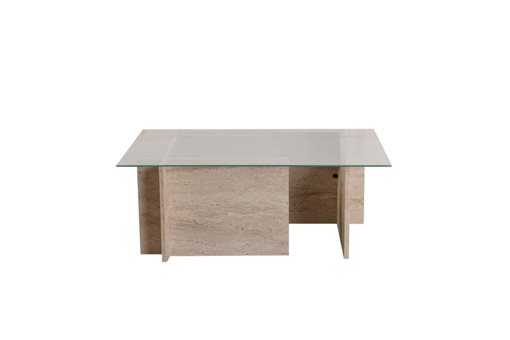 Table basse en bois beige 105 x 65 x 40 cm