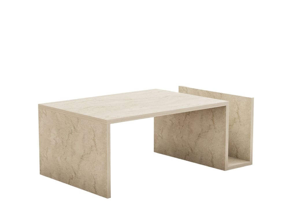 Table basse en bois travertin 86 x 50 x 32 cm
