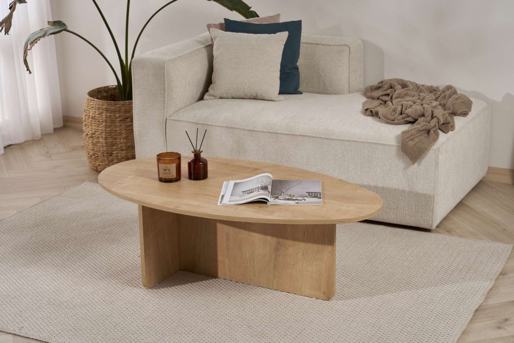 Table basse en bois marron 120 x 65 x 40 cm