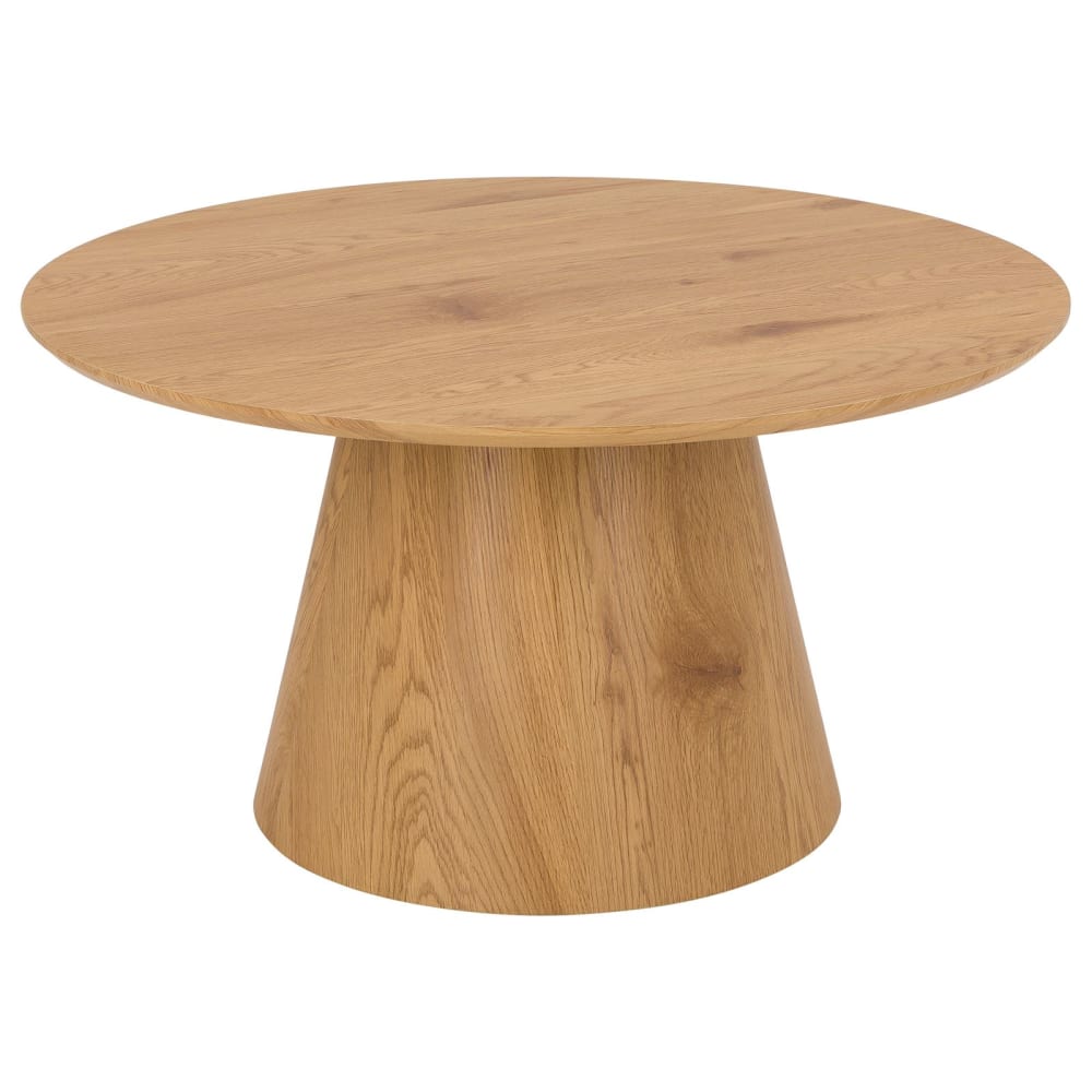 Table basse ronde effet bois, Ø 85 cm, coloris chêne