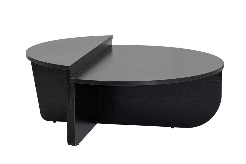 Table basse en bois noir 90 x 60 x 30 cm
