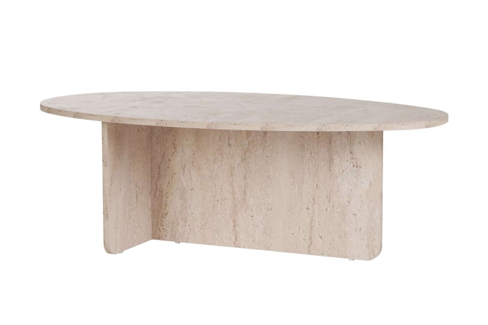 Table basse en bois travertin 120 x 65 x 40 cm