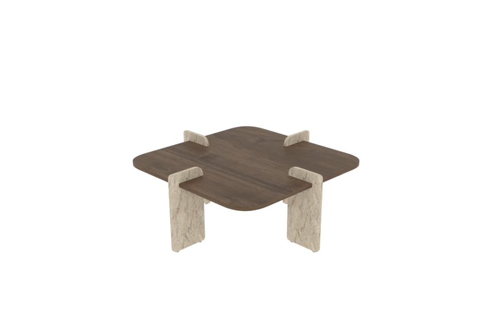 Table basse en bois marron 90 x 90 x 35 cm
