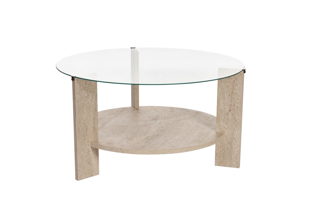 Table basse en bois beige 75 x 75 x 40 cm