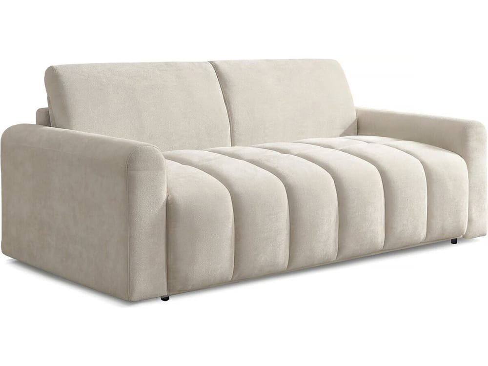Canapé droit 3 places en tissu beige Canapé droit 3 places en tissu beige