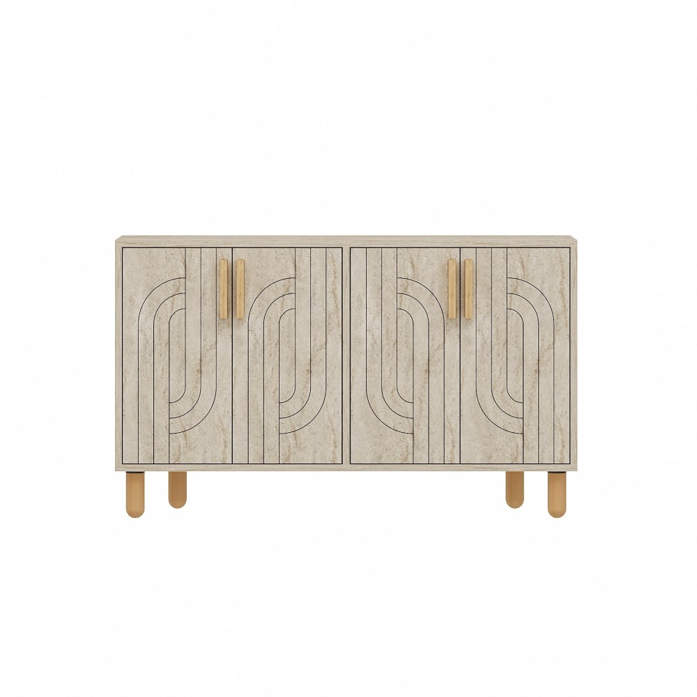 Buffet en bois beige 120 x 30 x 74 cm