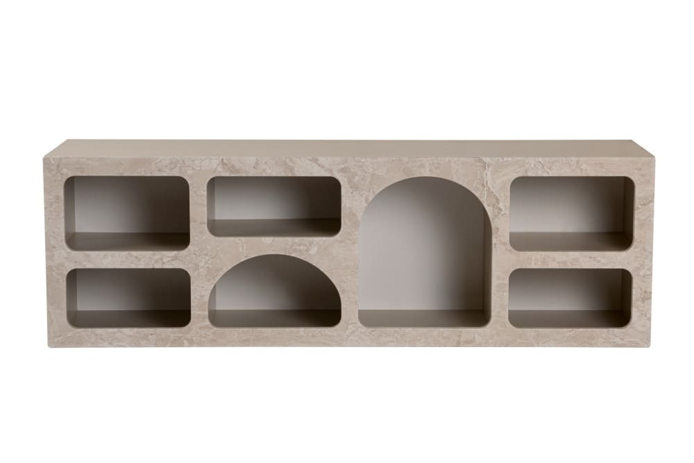 Buffet en bois beige 160 x 40 x 51 cm