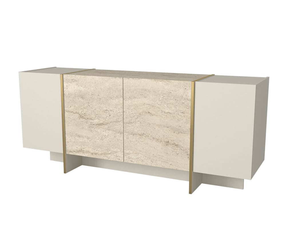 Buffet en bois beige 180 x 46 x 75 cm