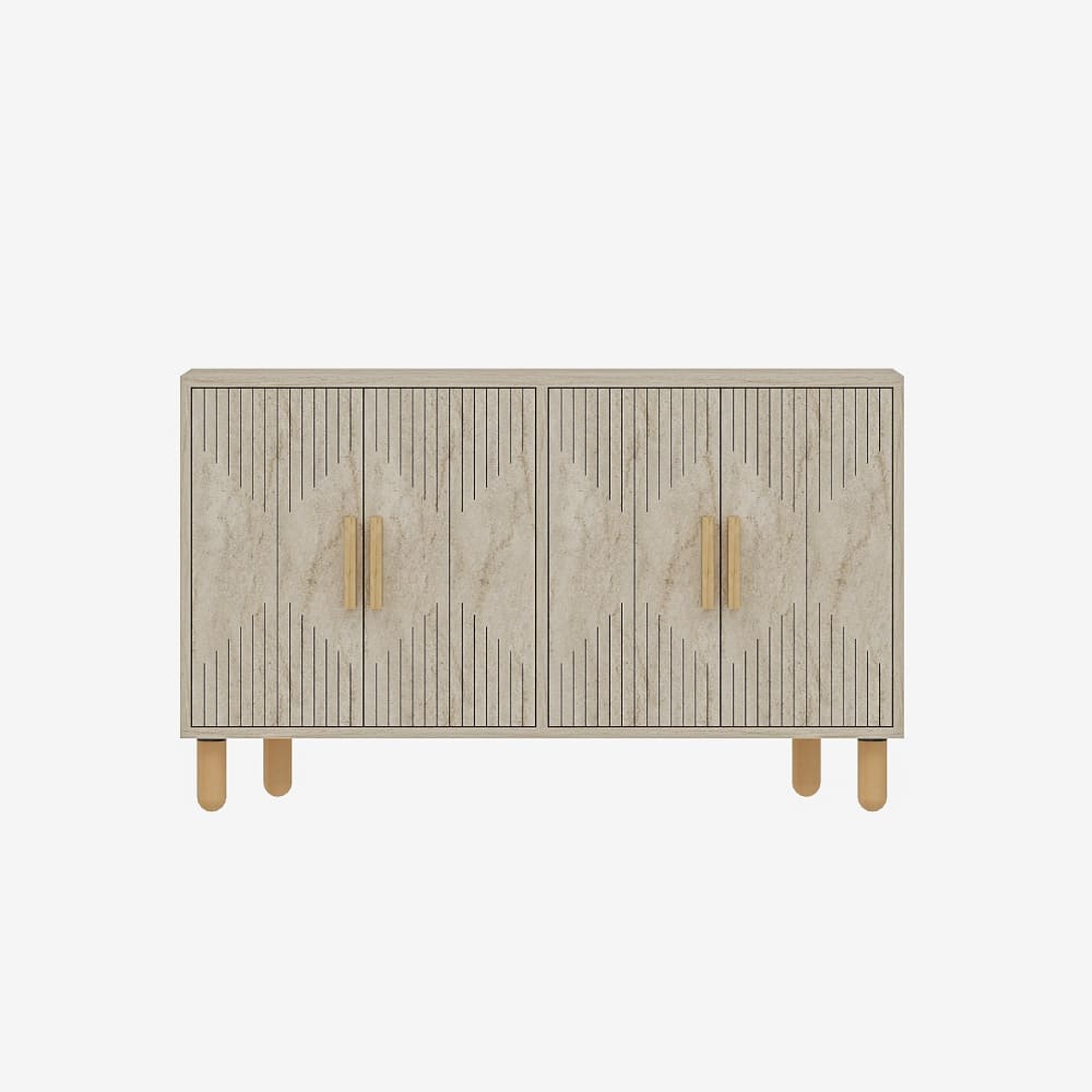 Buffet en bois beige 120 x 30 x 74 cm