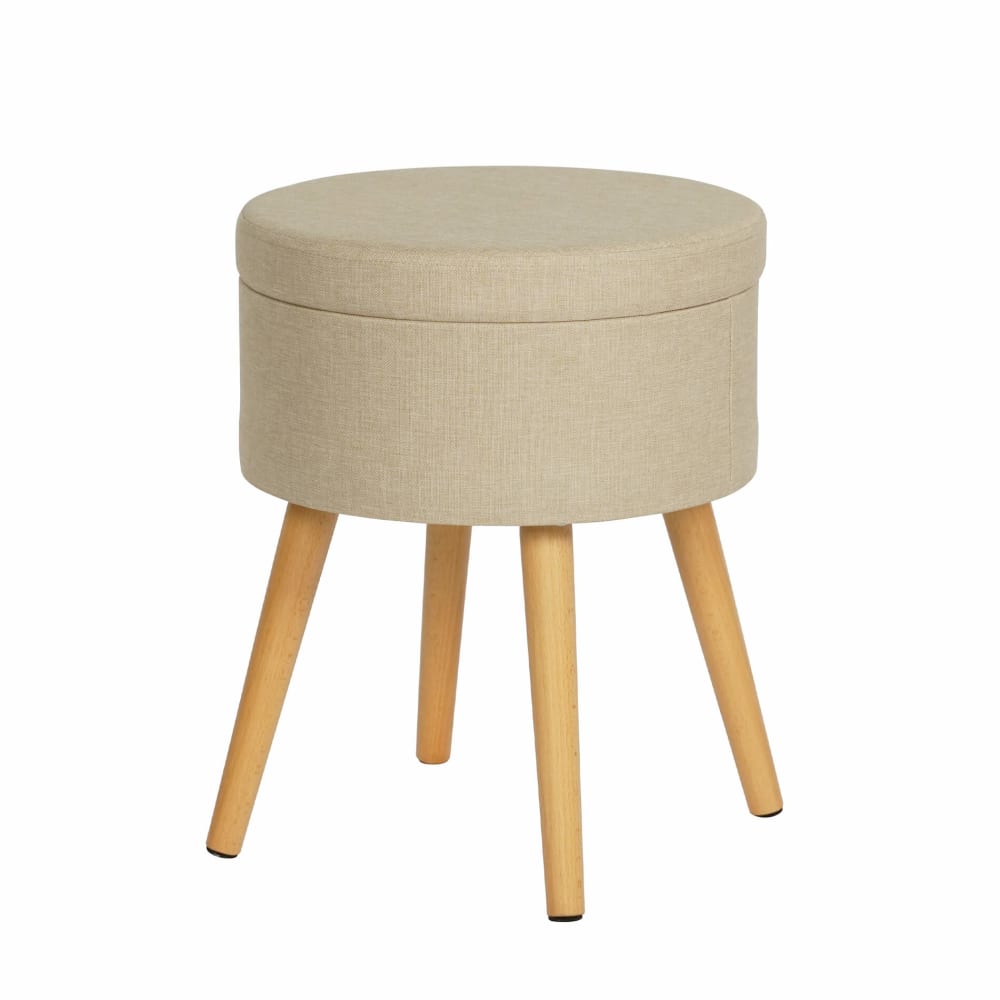Repose-pieds moderne en MDF beige 45x36x36 Repose-pieds moderne en MDF beige 45x36x36