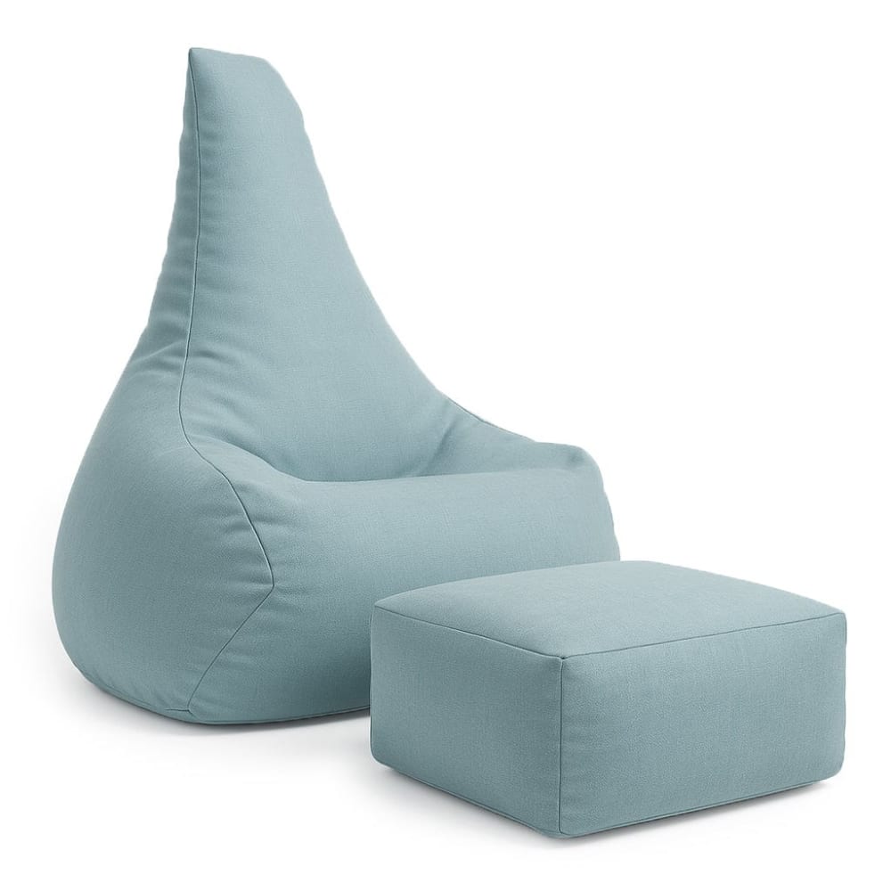 Pouf poire enfant extérieur doux avec repose-pieds