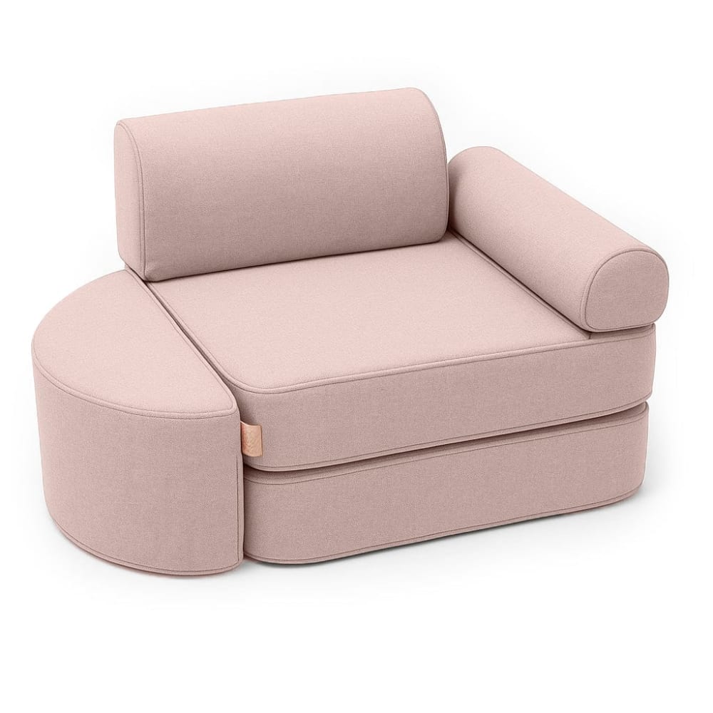 Fauteuil modulable enfant 60 cm en toile déperlante uv, vieux rose