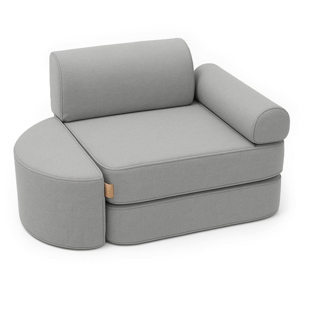Fauteuil modulable enfant 60 cm en toile déperlante uv, gris