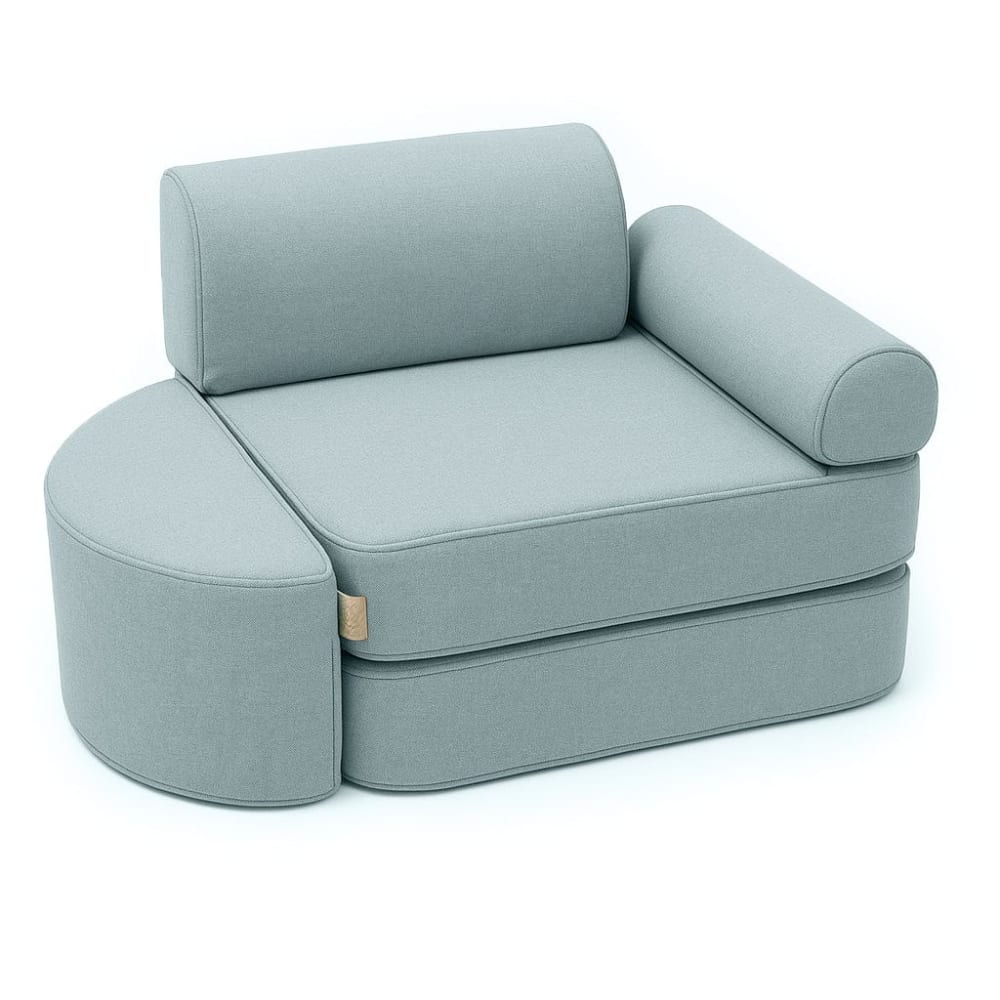 Fauteuil modulable enfant 60 cm en toile déperlante uv, turquoise
