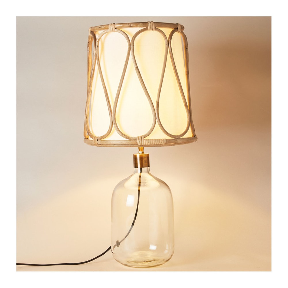 Pied de lampe en verre transparent — vue 3