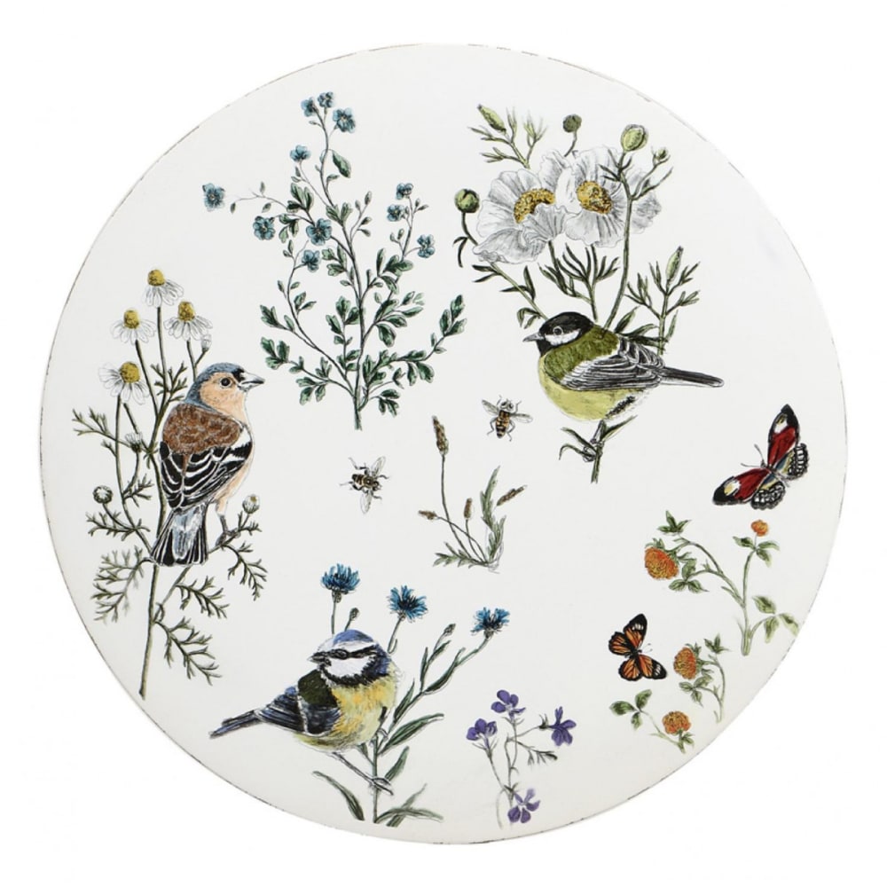 Tableau duo disques champêtres en bois multicolore
