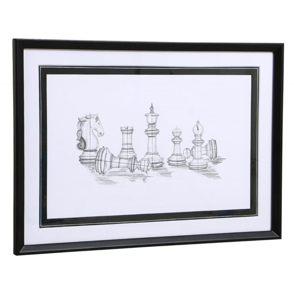 Gravure jeu d'échec - bois