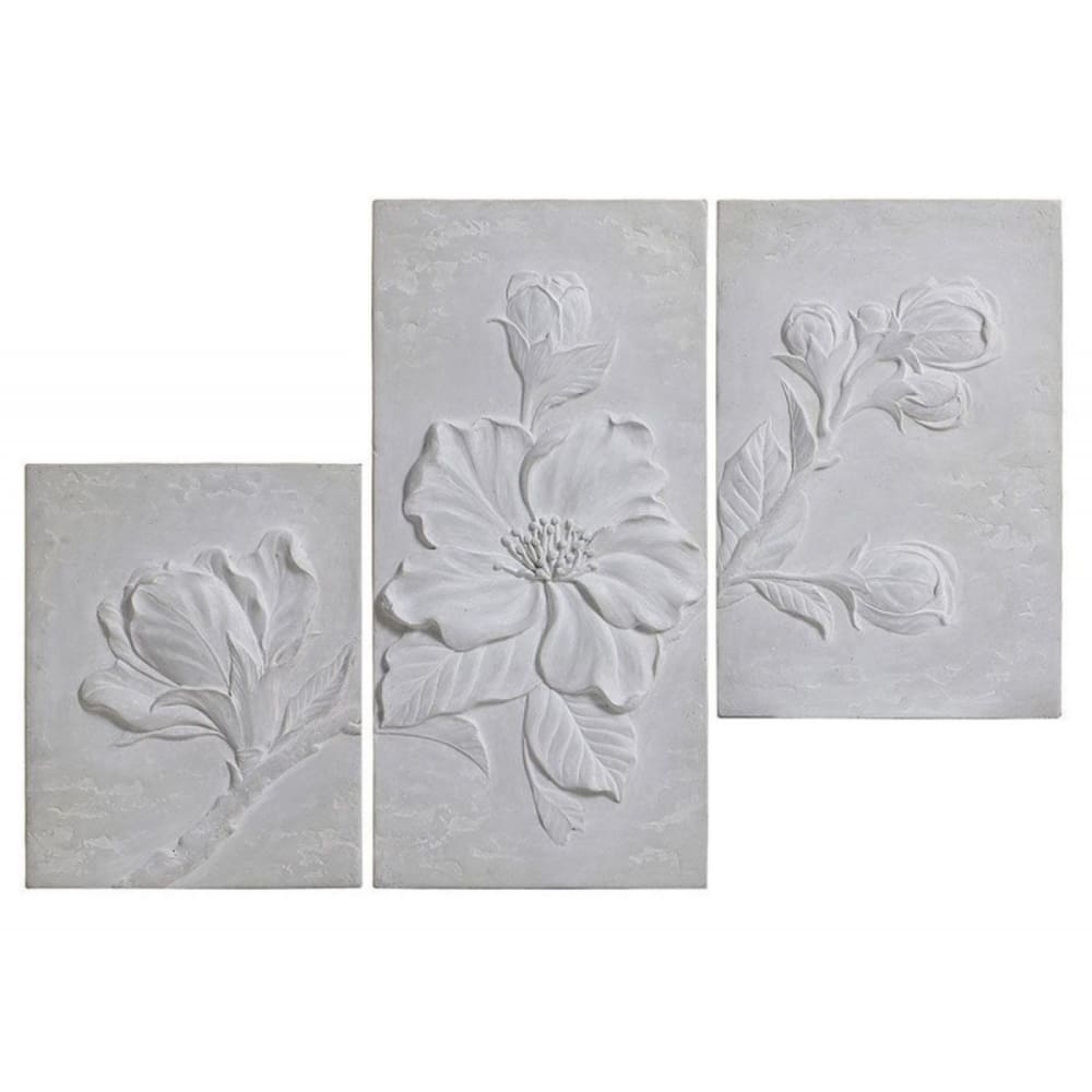 Triptyque en béton motif - gris pierre