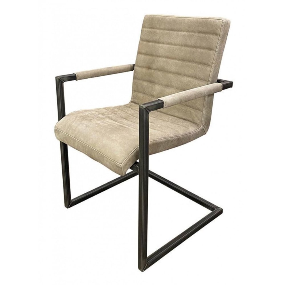 Fauteuil matteo en cuir en acier marron