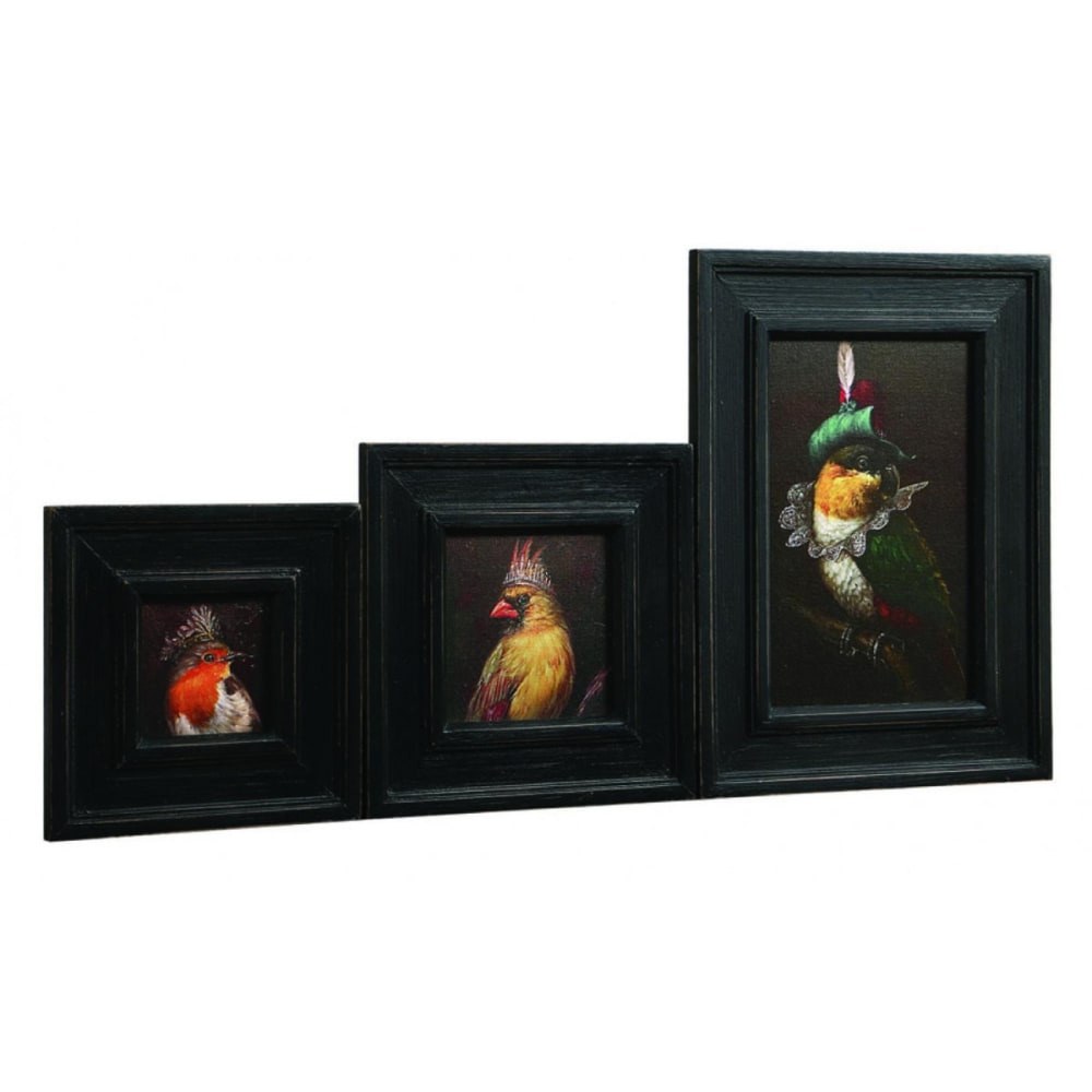 Tableau huiles anthropo (set de 3) en bois multicolore