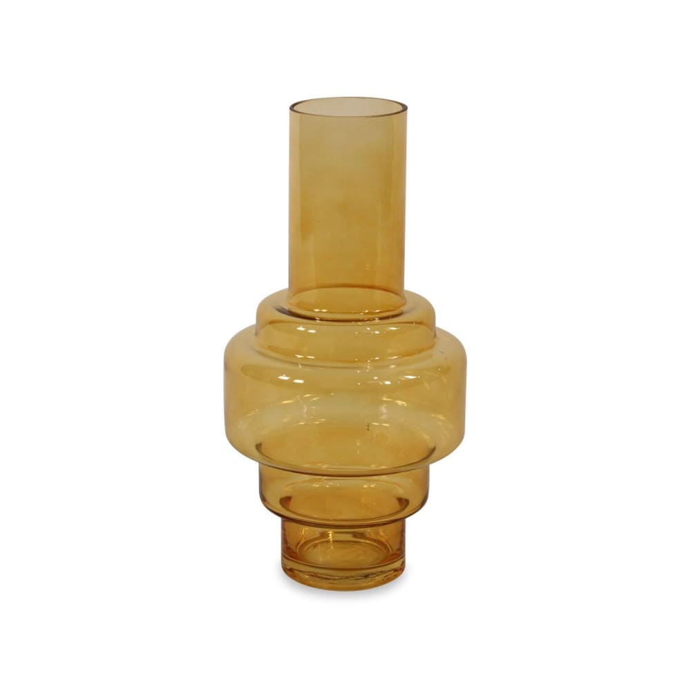 Vase en verre jaune