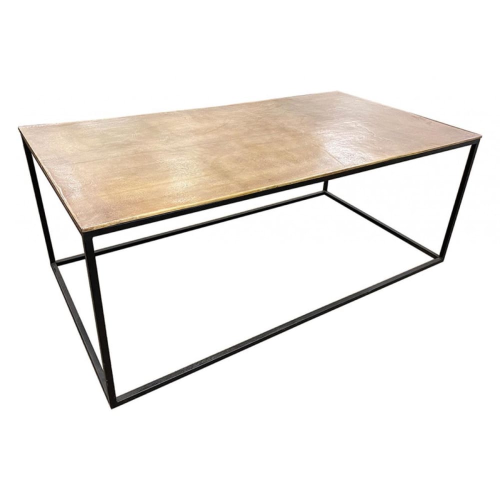 Table basse rectangulaire en aluminium noir