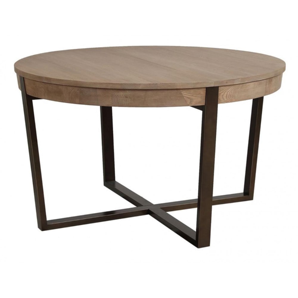 Table ronde extensible en bois beige