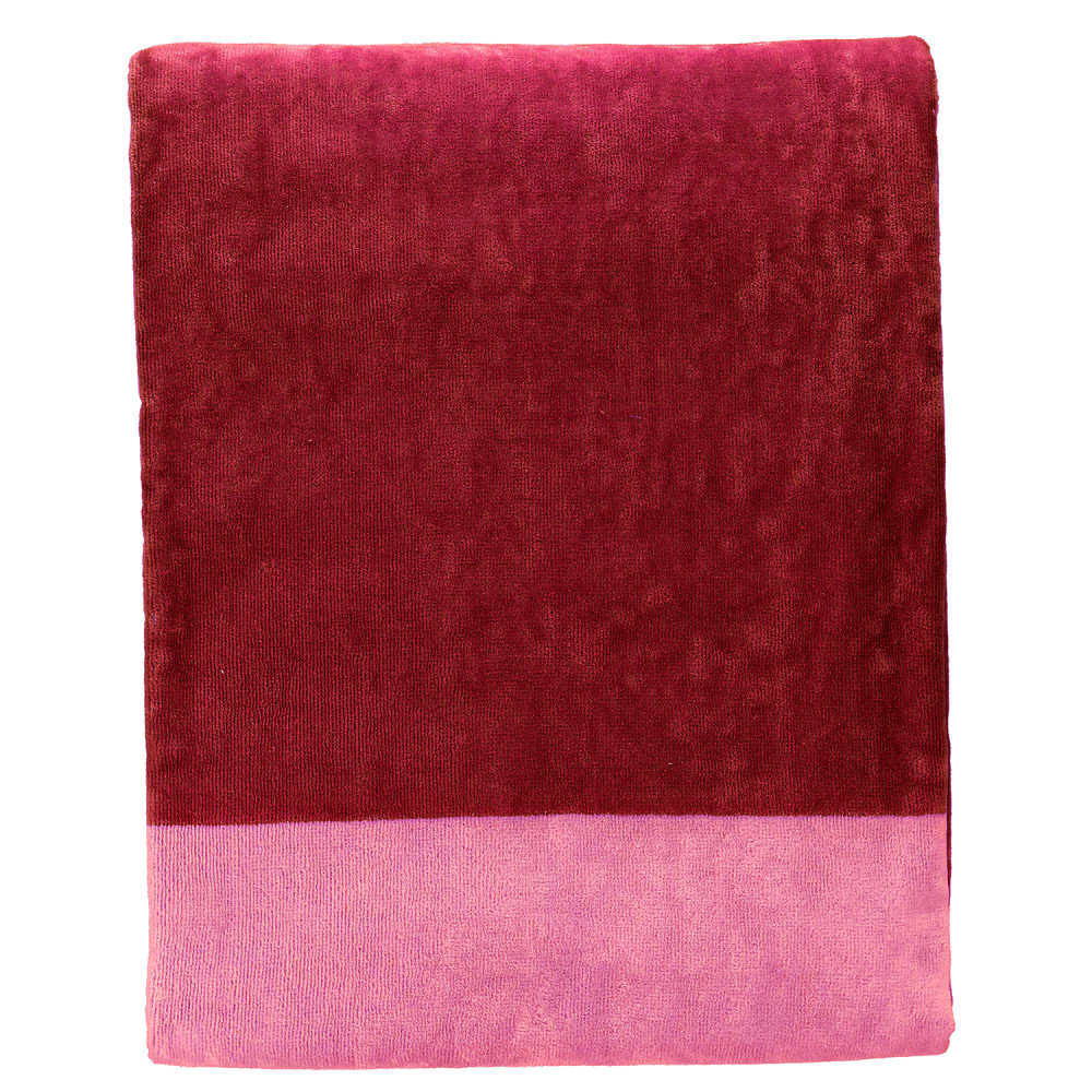 Serviette de plage rose en coton 100x180cm