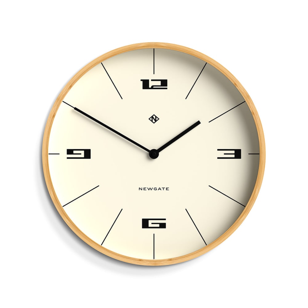 Newgate Moderne Wanduhr aus naturbelassenem Bambus Braun Bambus