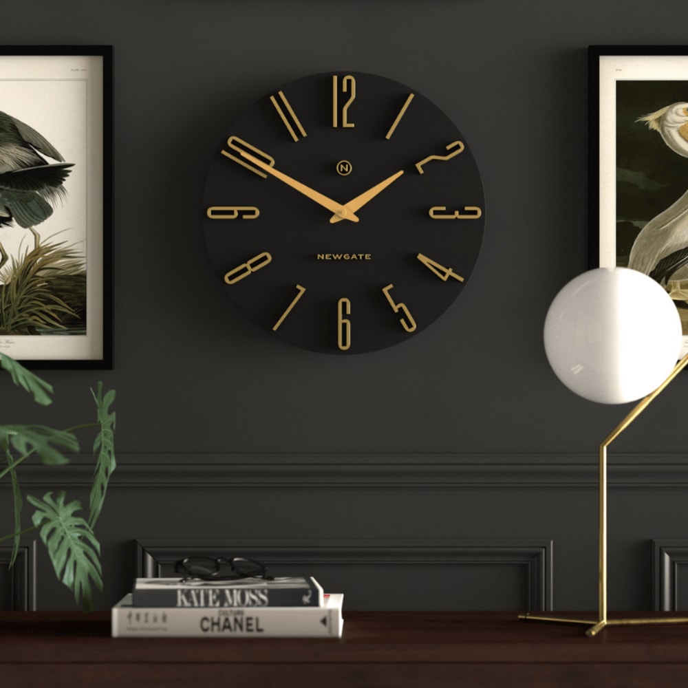Horloge murale art deco en noir