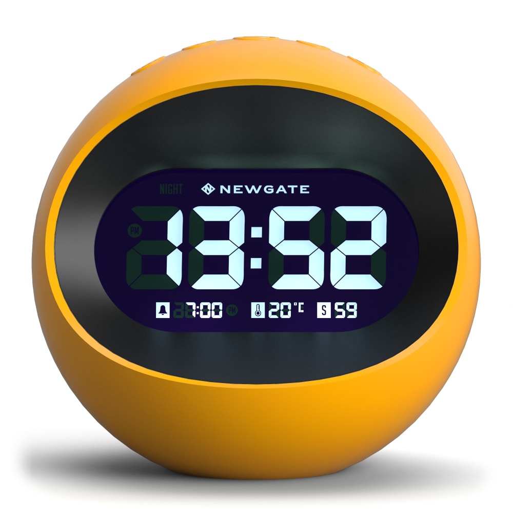 Réveil lcd acrylique en jaune