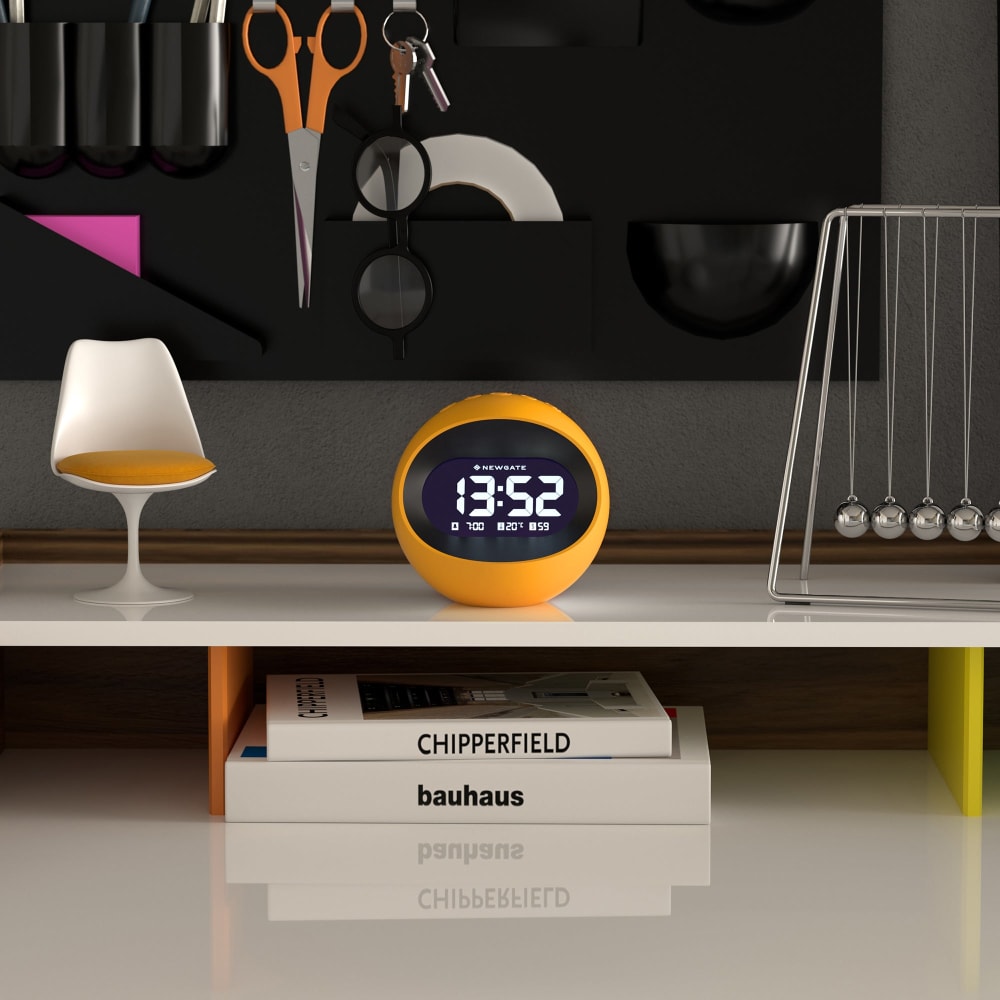 Réveil lcd acrylique en jaune — vue 3