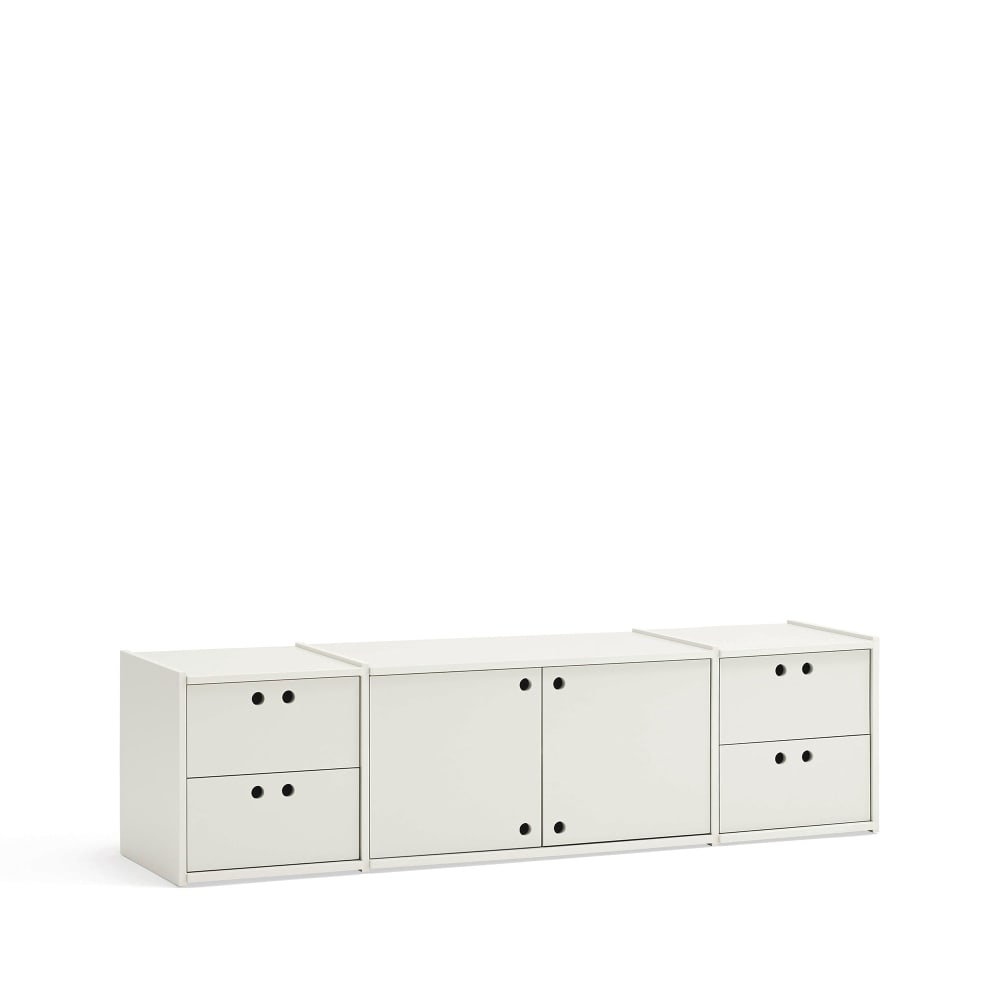 Meuble TV 2 portes 4 tiroirs 157x42 cm