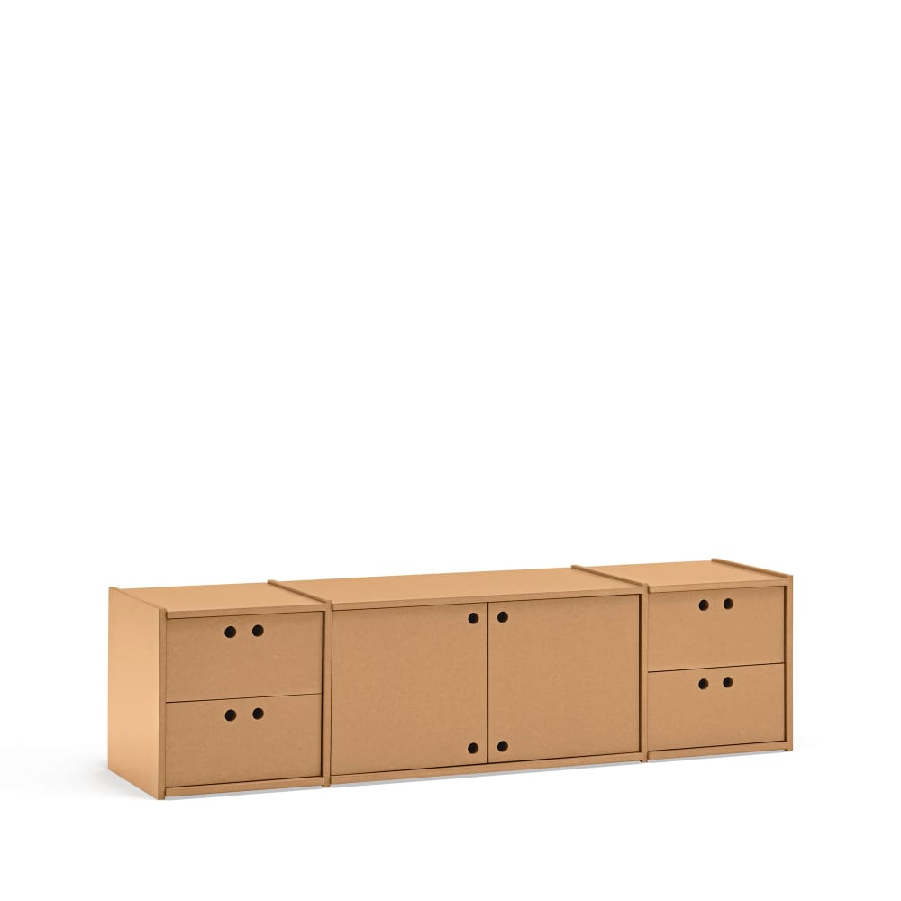 Meuble TV 2 portes 4 tiroirs 157x42 cm