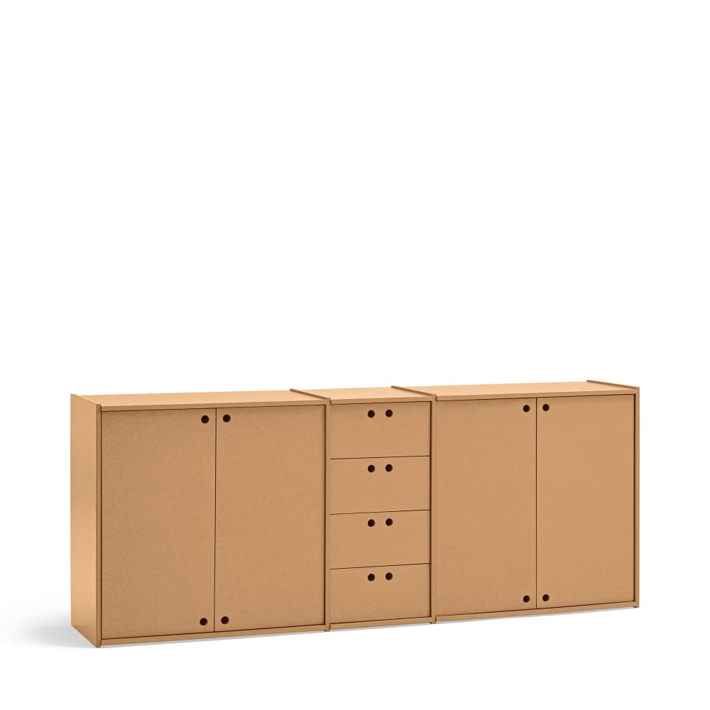 That's Casa Sideboard 4 Türen 4 Schubladen 197 x 80 cm Braun Holz