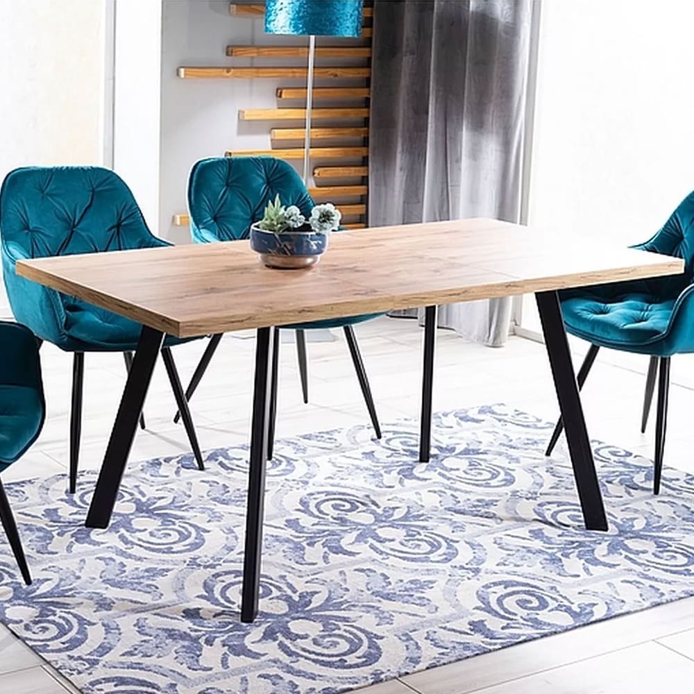 Esstisch ausziehbar aus MDF 120-160x80x75cm, eiche artisan -