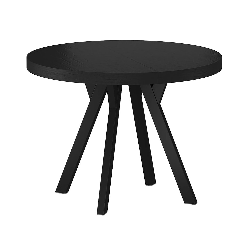 Feldmann-Wohnen Esstisch ausziehbar aus Spanplatte 100-250x100x76cm, schwarz style modern - Holz