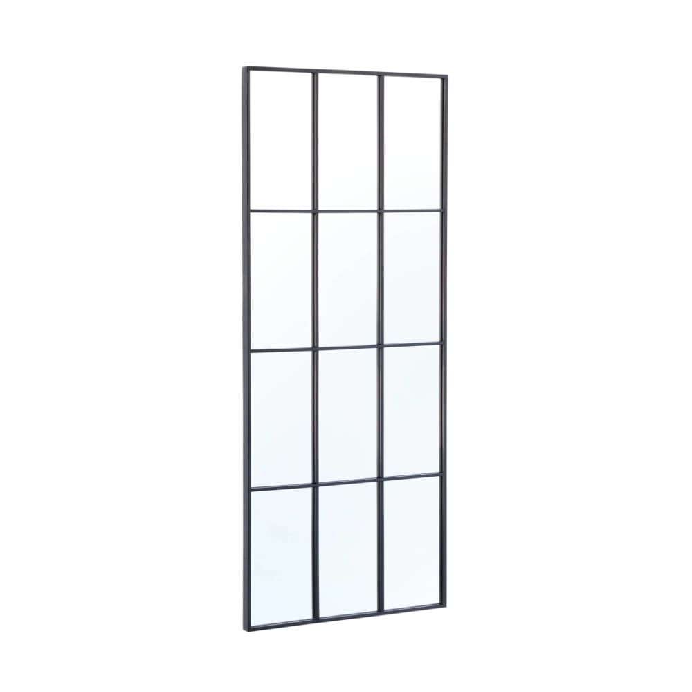 Miroir rectangulaire industriel acier noir 140cm