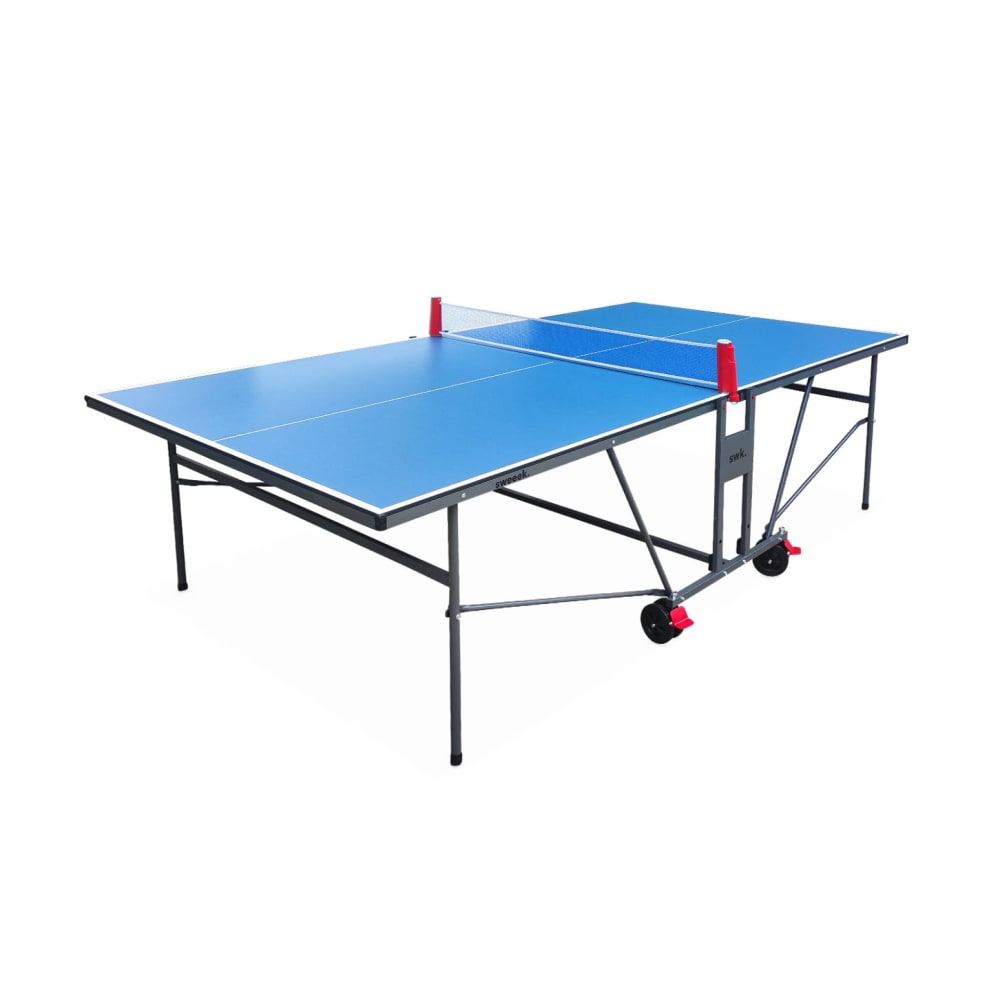 sweeek Tischtennisplatte Indoor blau mit 2 Schlägern und 3 Bällen - Harz