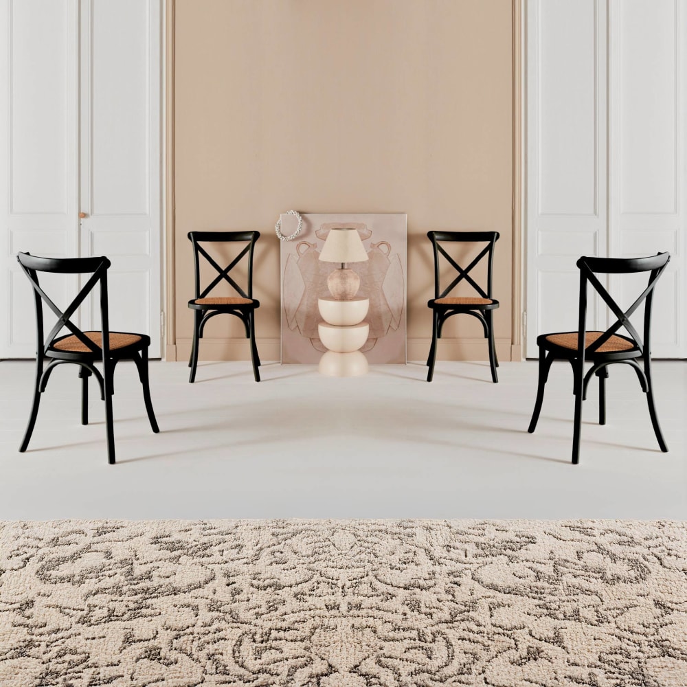 4er-Set Bistrostühle aus Holz schwarz - Maisons Du Monde