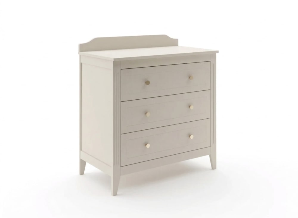 Commode 3 tiroirs Crème