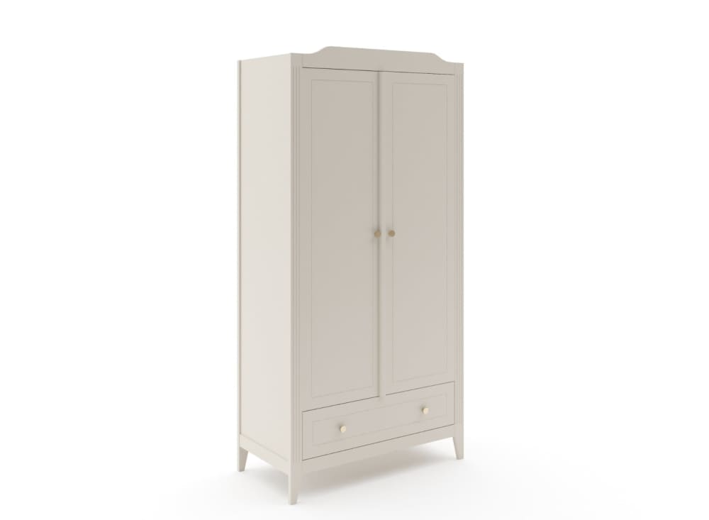 Armoire 2 portes 1 tiroir Crème