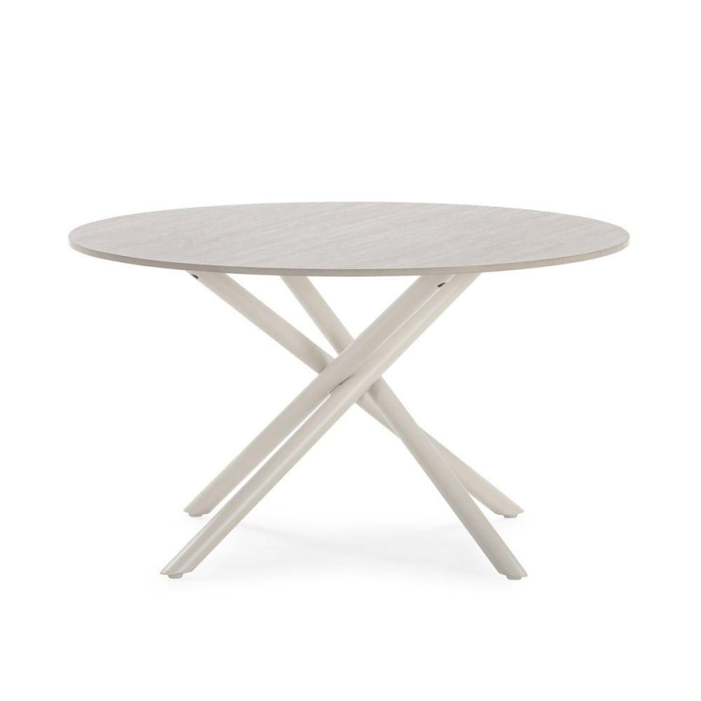 Table basse ronde avec effe travertin D80 cm