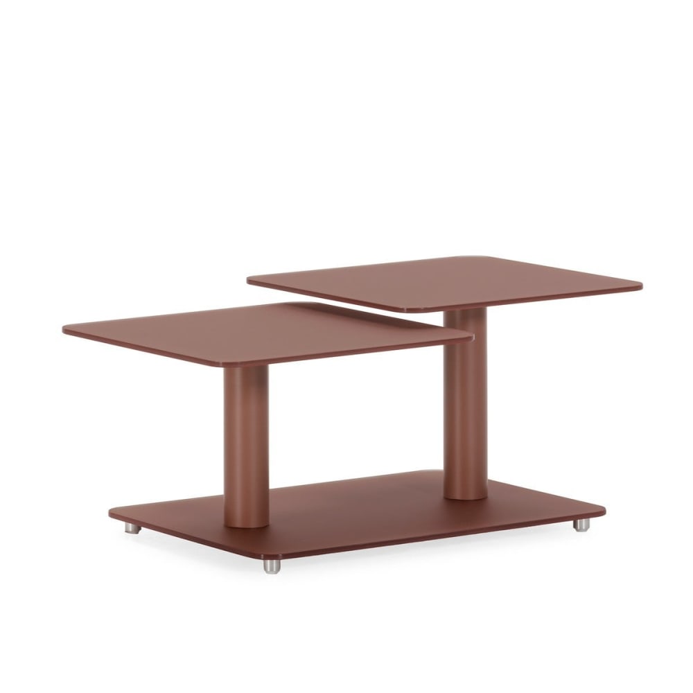 Table basse pivotante avec plateaux en verre L114 cm - Terracotta