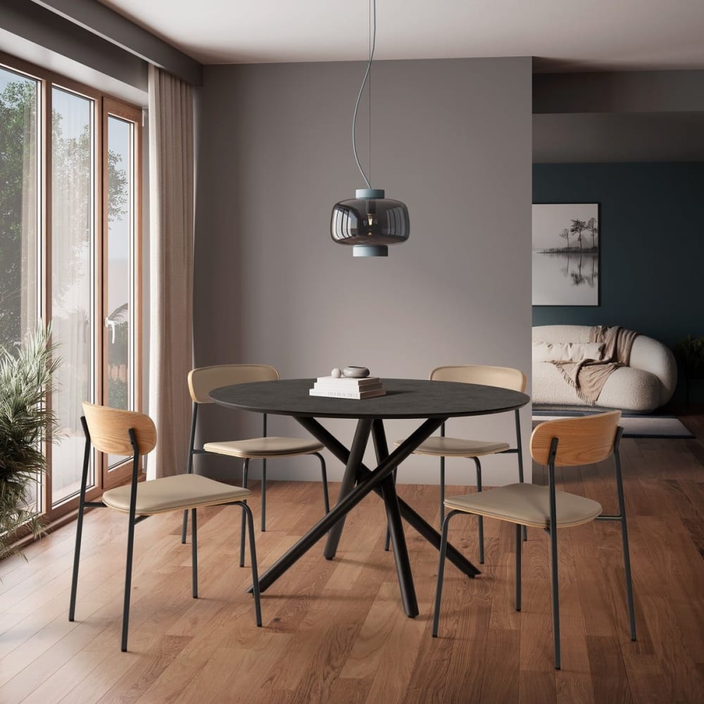 Esstisch mit Metallbeinen Ø 120 cm - - Maisons Du Monde