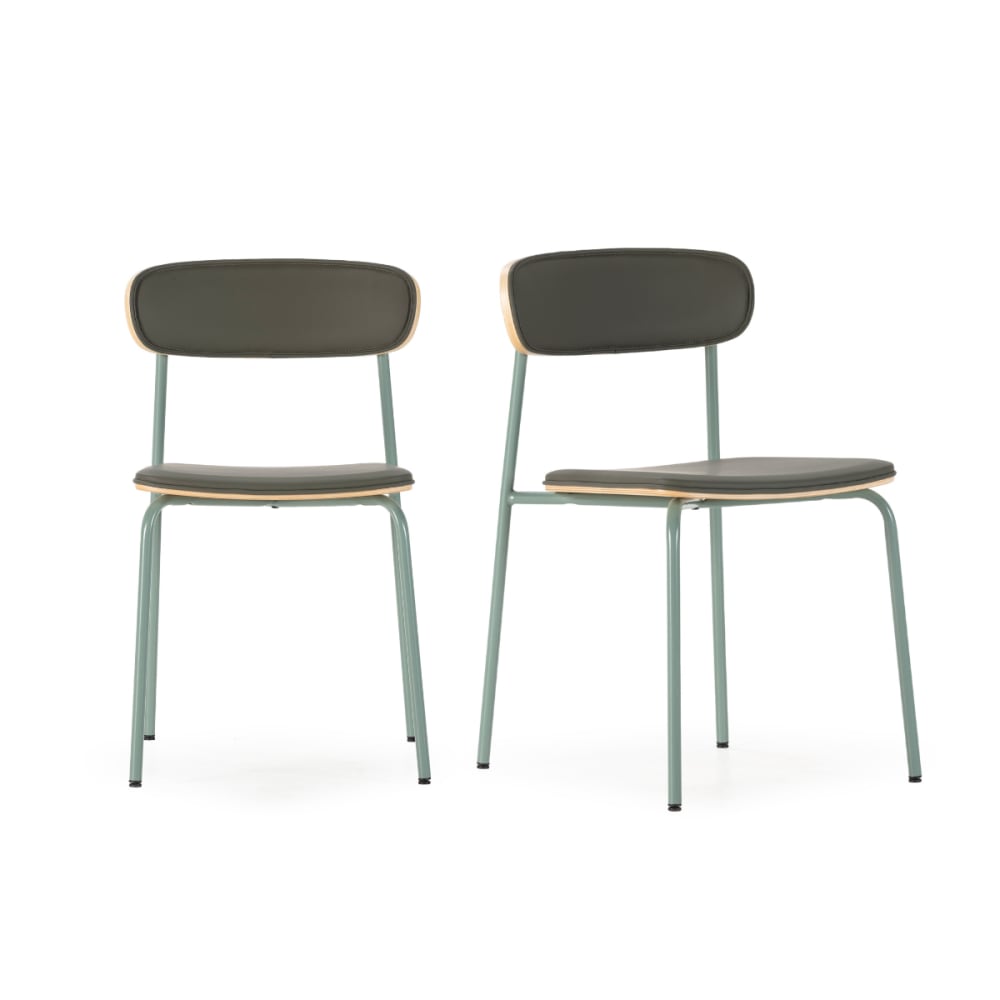 Lot de 2 chaises en similicuir